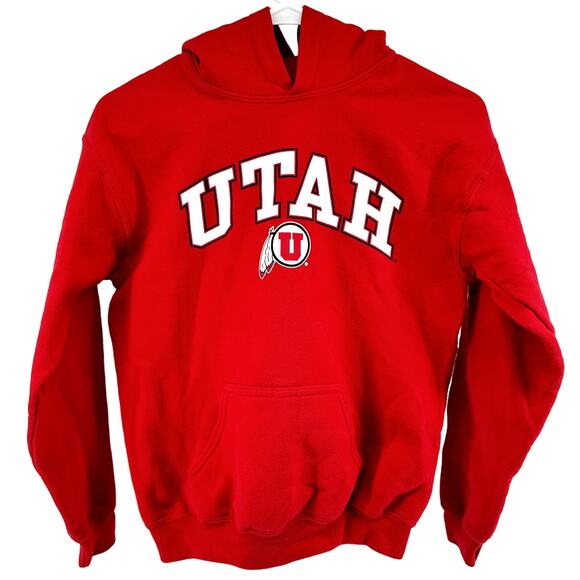 Majestic Fanatics Utah Utes Campus Pullover Hoodie Fleece Graphic Pocket Red M - Picture 2 of 4